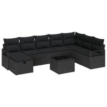 Tuin Sofa Set 9 Pcs 287 X 177 X 85 Cm Poly Riet Zwart Zwart met tafel