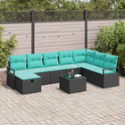 Modulair bankstel poly rattan zwart met opbergruimte