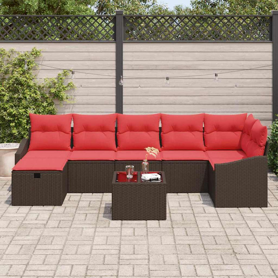 Bankstel 8 st poly rattan
