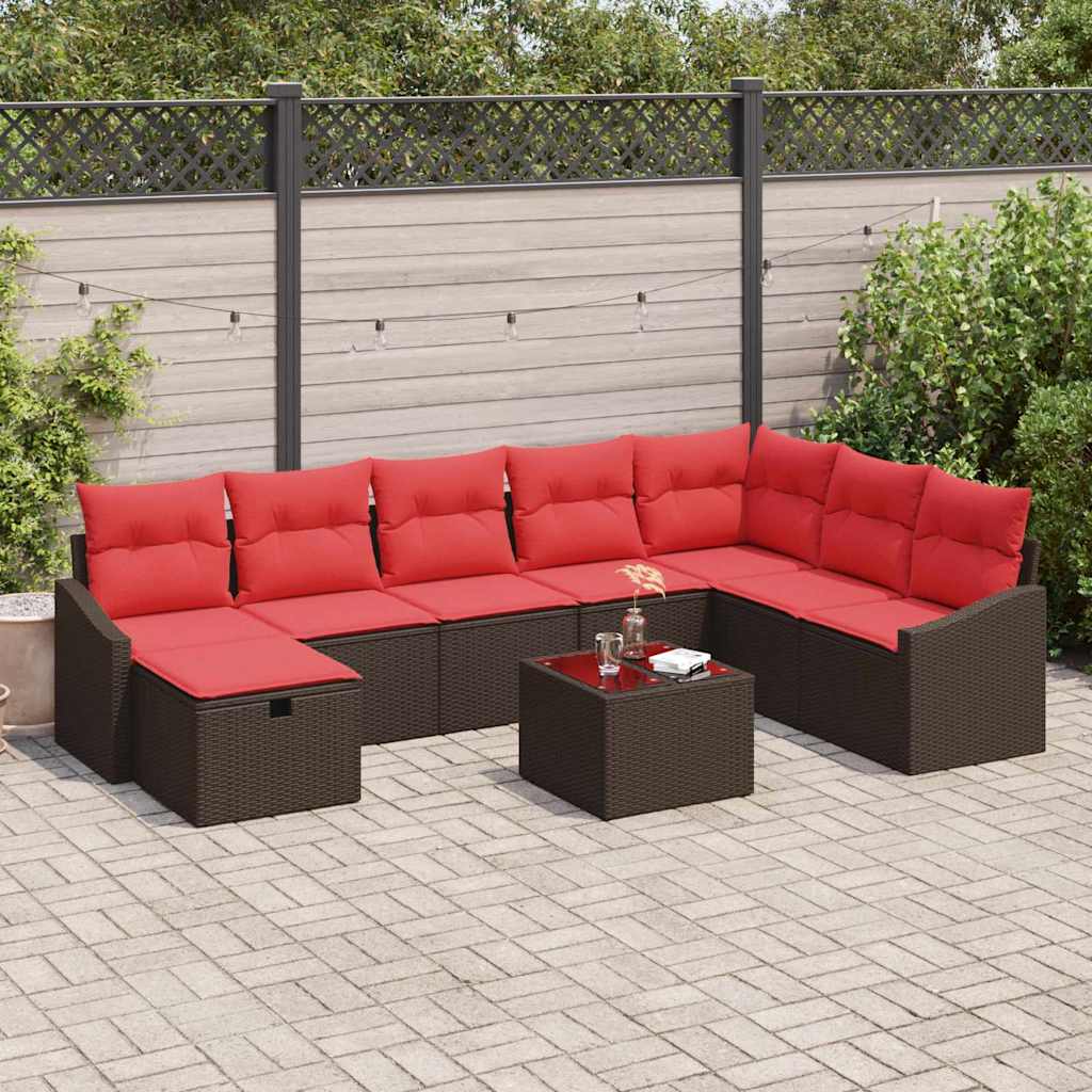 Tuin Sofa Set 9 st poly rattan