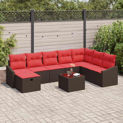 Tuin Sofa Set 9 st poly rattan