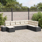 Tuinset poly rattan 8-delig zwart