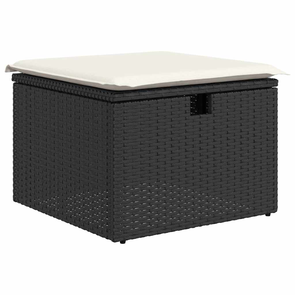 Tuin Sofa Set met kussen 9 pcs Zwart poly rattan