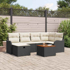 Tuinset poly rattan 7 delig zwart met opbergruimte