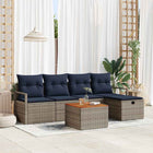 Tuinset poly rattan grijs met opbergruimte 5 personen