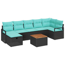 Tuinbankenset met kussen met opslag 8 pcs Zwart poly rattan