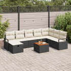 Tuinbankenset poly rattan 9-delig zwart