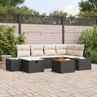 Tuinbankenset poly rattan 7-delig zwart