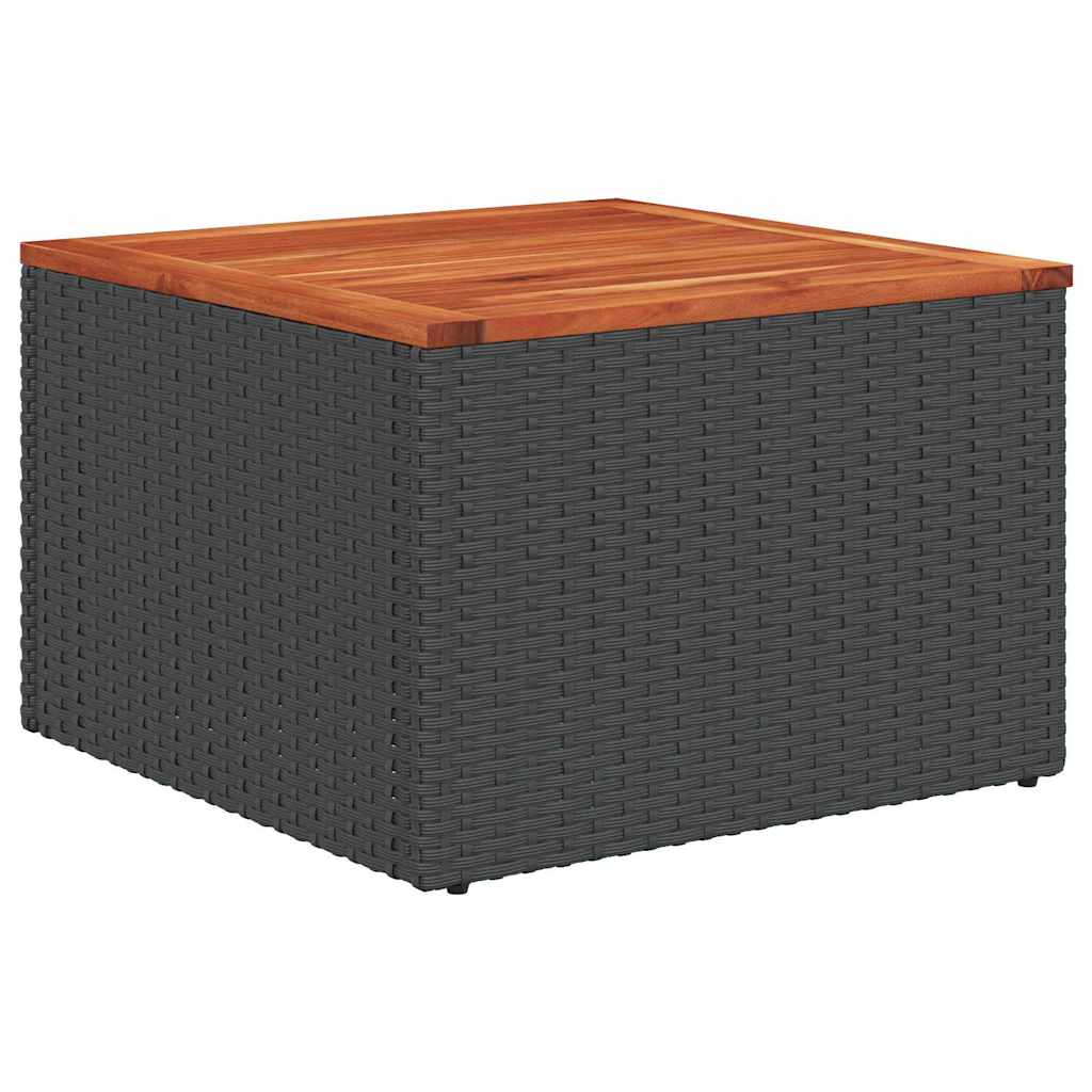 Tuinbankenset met kussen 9 pcs Zwart poly rattan