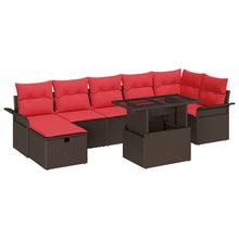 Tuin Sofa Set met kussen met opslag 8 pcs Bruin Poly riet