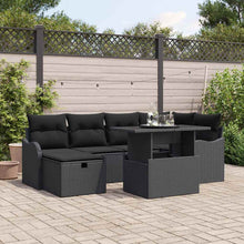 Tuin Sofa Set met kussen met opslag 7 pcs Zwart Poly riet