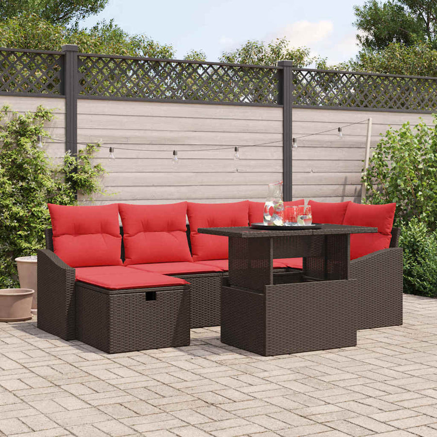 Tuin Sofa Set 7 st poly rattan