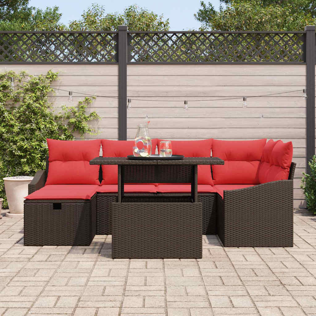 Tuin Sofa Set 7 st poly rattan