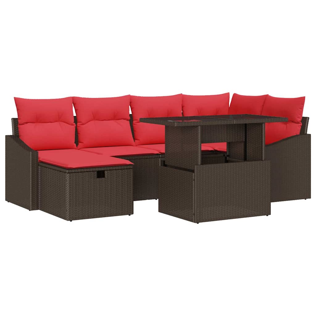 Tuin Sofa Set 7 st poly rattan