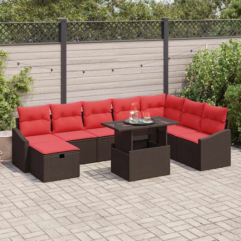 Tuin Sofa Set 9 st poly rattan