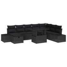 Tuin Sofa Set 11 pcs Zwart Poly riet