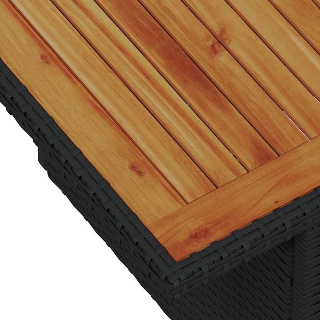 Tuinbankenset met kussen met opslag 7 pcs Zwart poly rattan