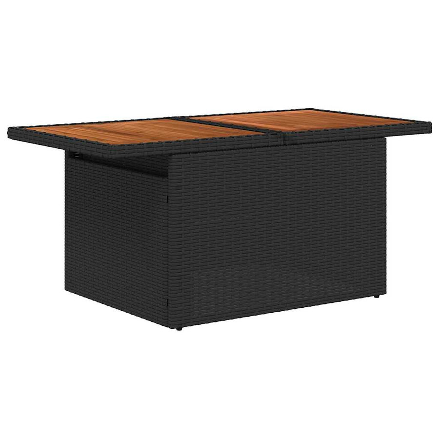 Tuinbankenset met kussen met opslag 8 pcs Zwart poly rattan