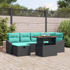 Tuinbankenset poly rattan 7-delig zwart