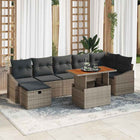 Garden Lounge Set with Cushion with Storage 8 pcs Grey Poly Rattan