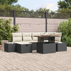 Modulaire tuinbankenset poly rattan 6 personen zwart