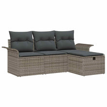 Tuin Sofa Set met kussen met opslag 4 pcs Poly riet