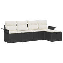 Tuin Sofa Set met kussen met opslag 5 pcs Zwart Poly riet