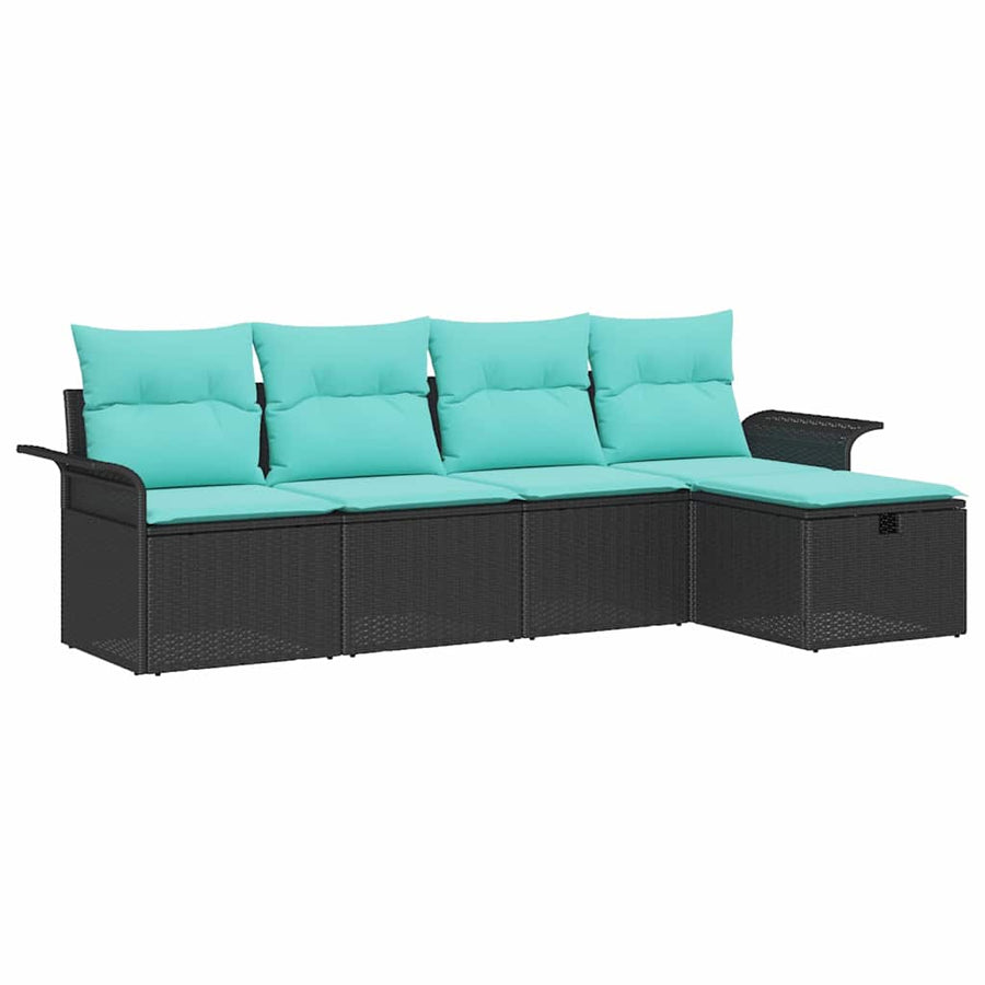 Tuin Sofa Set met kussen met opslag 5 pcs Poly riet