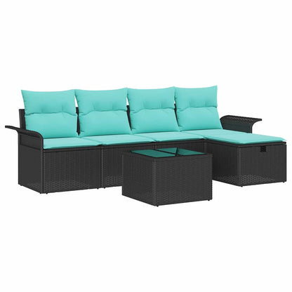 Tuin Sofa Set met kussen met opslag 6 pcs Poly riet