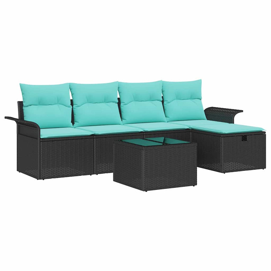 Tuin Sofa Set met kussen met opslag 6 pcs Poly riet
