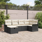 Garden Sofa Set with Cushion and Storage 6 pcs Poly Rattan