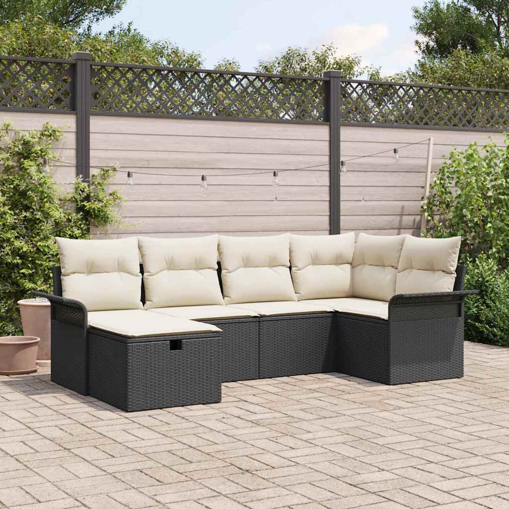 Tuin Sofa Set met kussen met opslag 6 pcs Poly riet