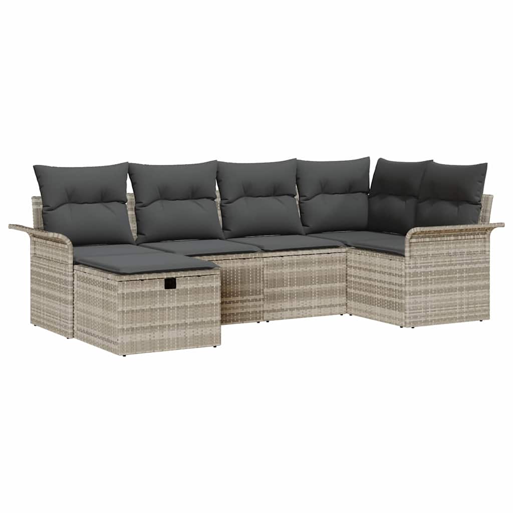 Tuin Sofa Set met kussen met opslag 6 pcs Poly riet