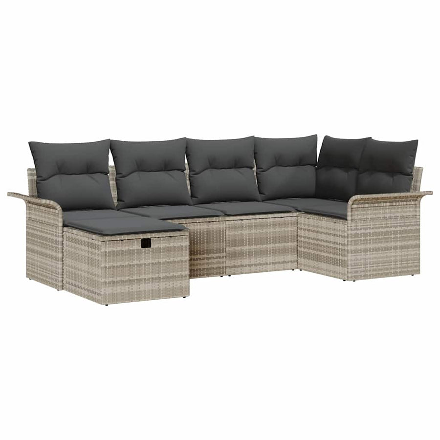 Tuin Sofa Set met kussen met opslag 6 pcs Poly riet