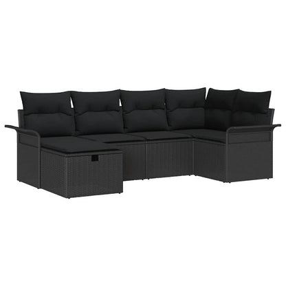 Tuin Sofa Set met kussen met opslag 6 pcs Poly riet
