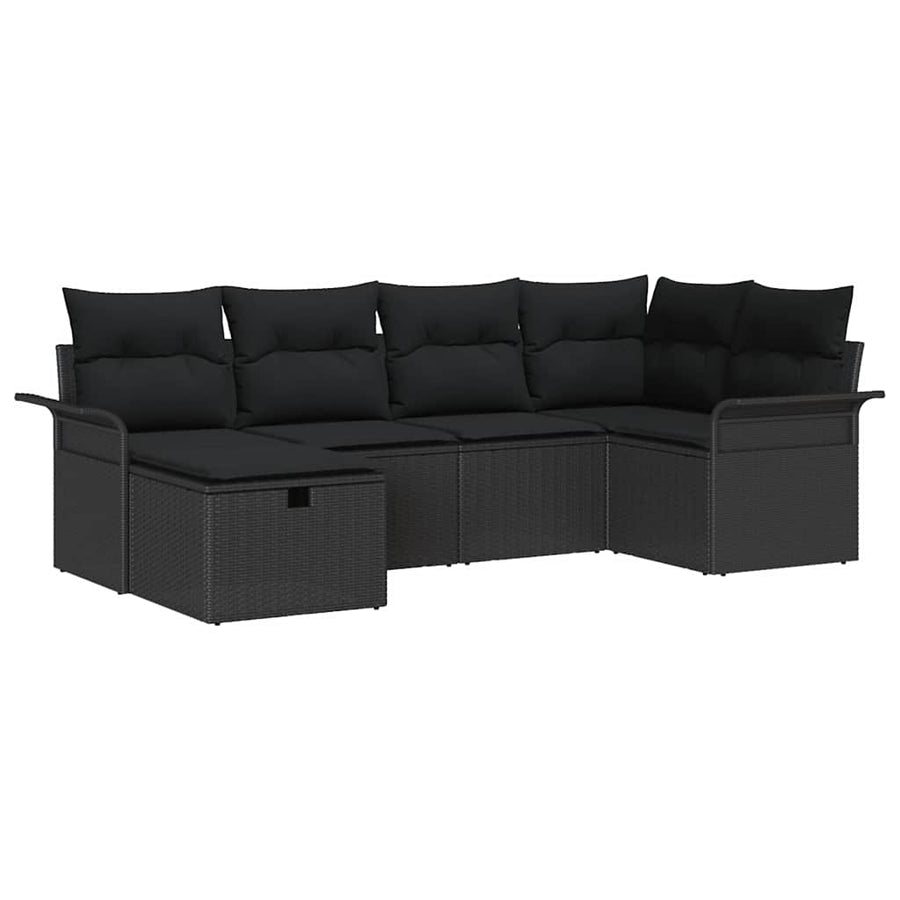 Tuin Sofa Set met kussen met opslag 6 pcs Poly riet