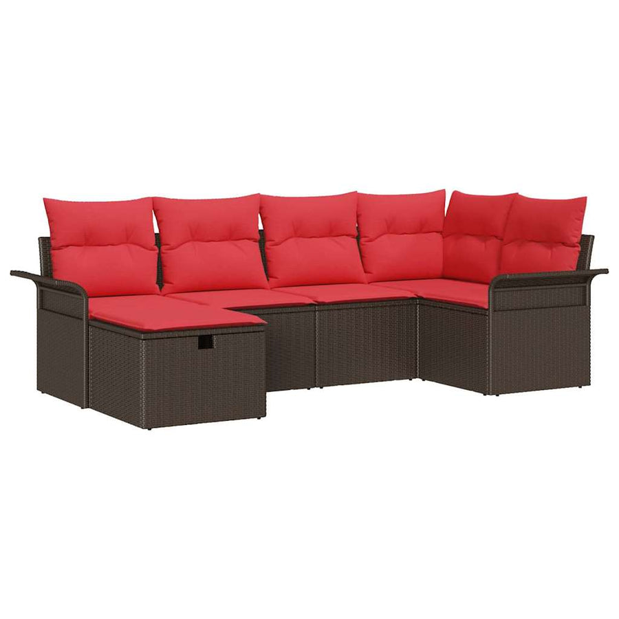 Tuin Sofa Set met kussen met opslag 6 pcs Poly riet