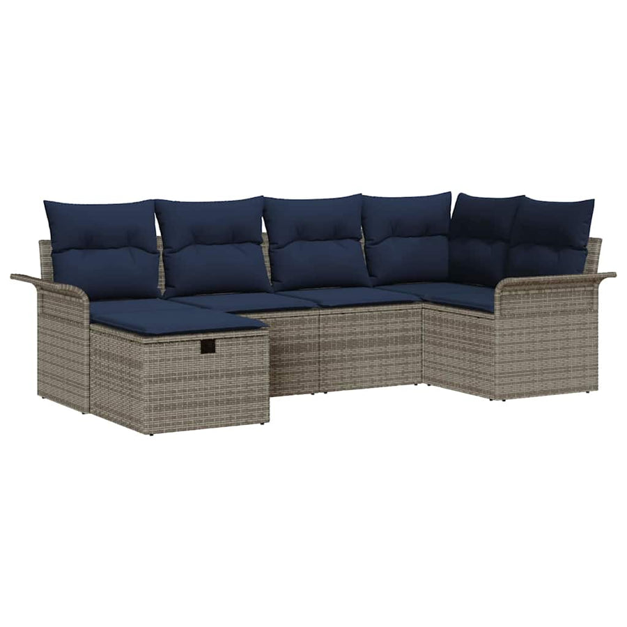 Tuin Sofa Set met kussen met opslag 6 pcs Poly riet