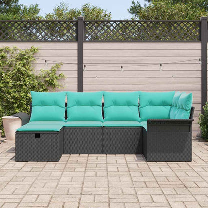 Tuin Sofa Set met kussen met opslag 6 pcs Poly riet