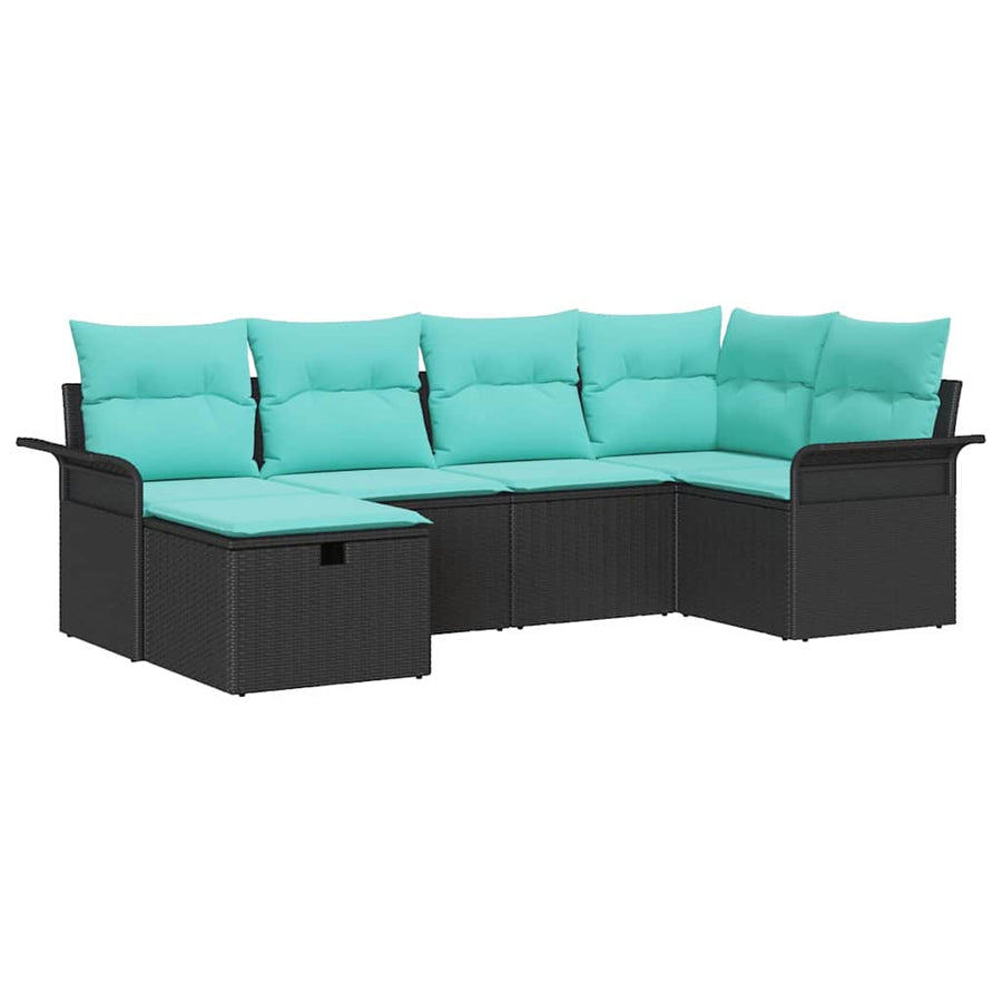 Tuin Sofa Set met kussen met opslag 6 pcs Poly riet