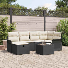 Tuin Sofa Set met kussen met opslag 7 pcs Poly riet
