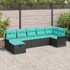 Tuinset poly rotan 7-delig met opbergruimte