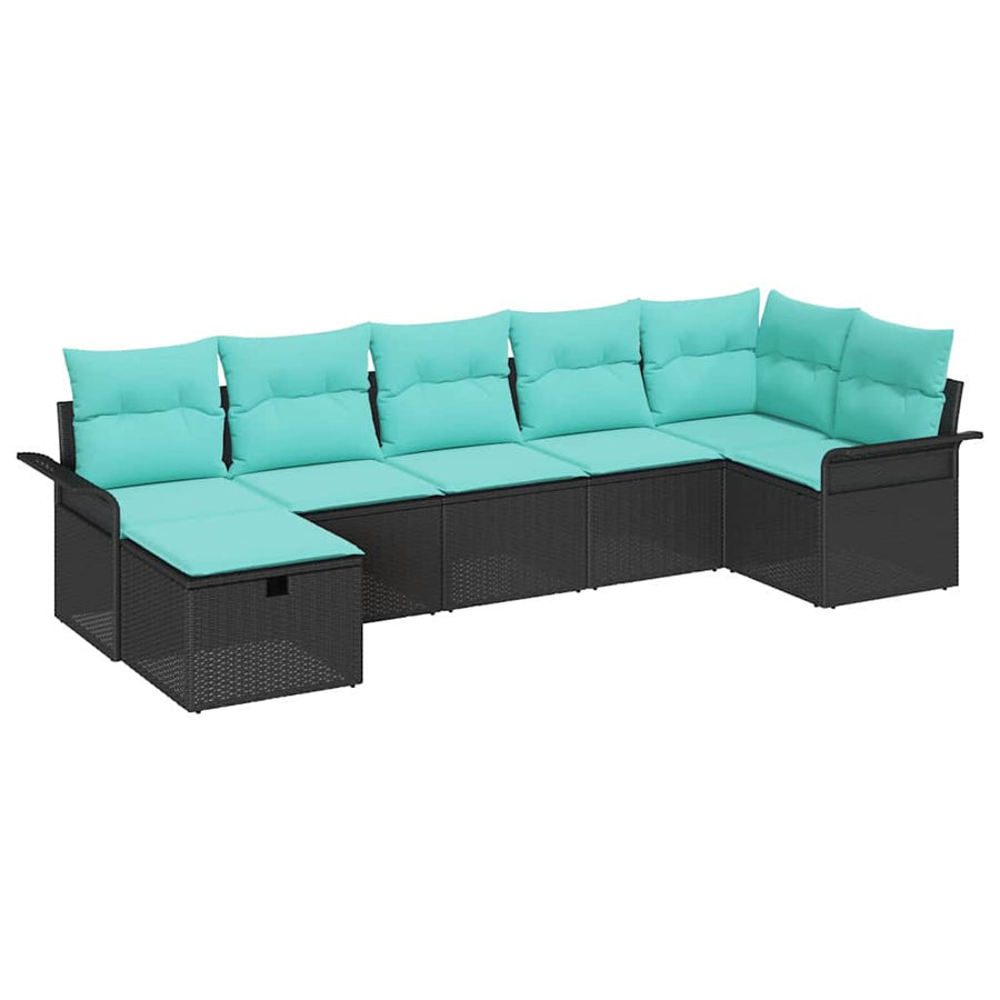 Tuin Sofa Set met kussen met opslag 7 pcs Poly riet
