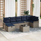 Tuinset poly rotan grijs 8-delig met opbergruimte