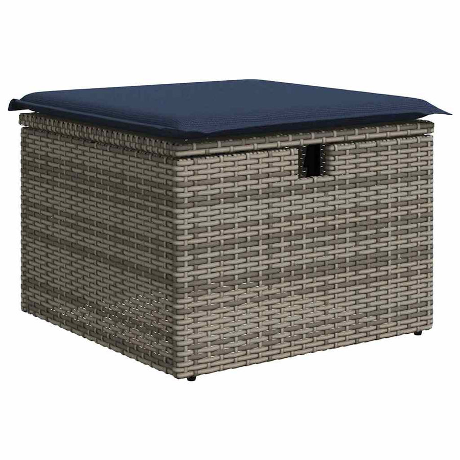 Tuin Sofa Set met kussen met opslag 6 pcs Grijs Poly riet
