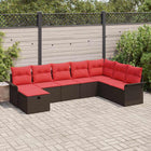 Garden Sofa Set with Cushion and Storage 8 pcs Poly Rattan