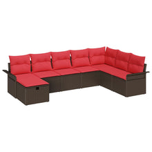 Tuin Sofa Set met kussen met opslag 8 pcs Poly riet