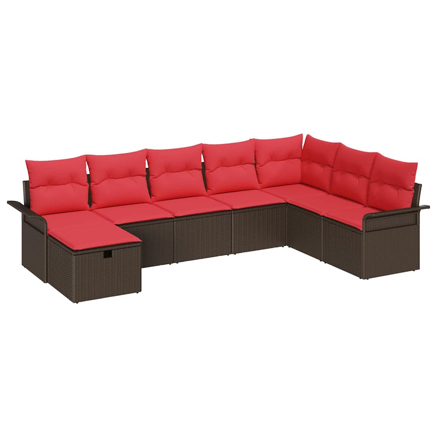 Tuin Sofa Set met kussen met opslag 8 pcs Poly riet