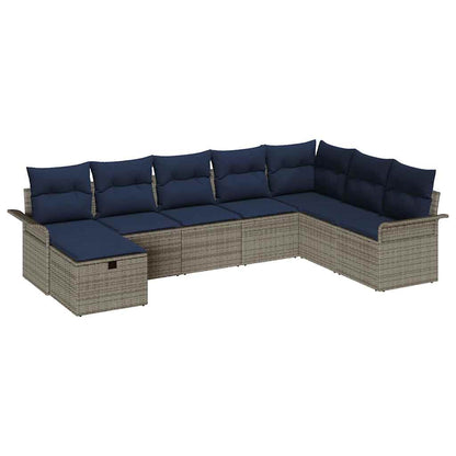 Tuin Sofa Set met kussen met opslag 8 pcs Poly riet