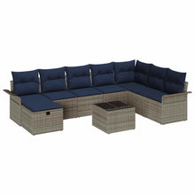Tuin Sofa Set met kussen met opslag 9 pcs Poly riet